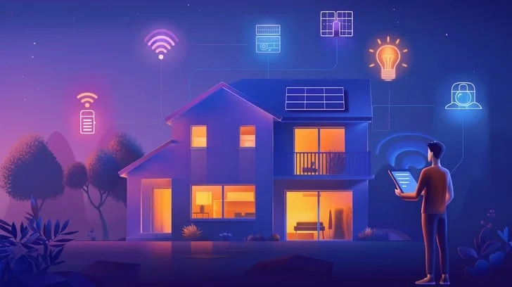 Ilustração sobre casa inteligente
