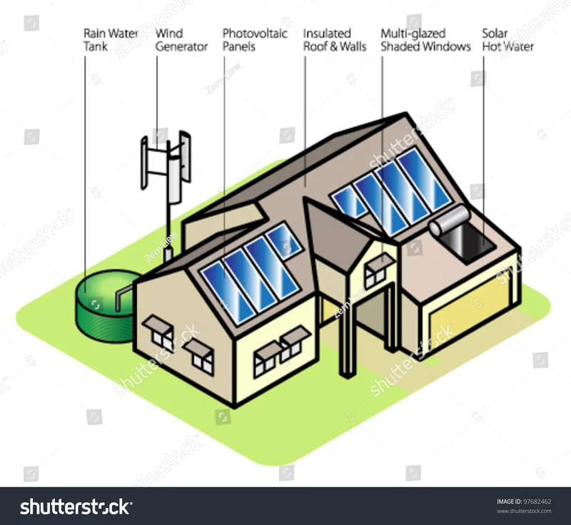 Ilustração sobre casa sustentavel