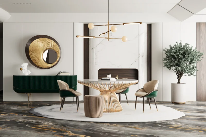 Detalhe de uma porta pivotante de madeira maciça com puxador de metal