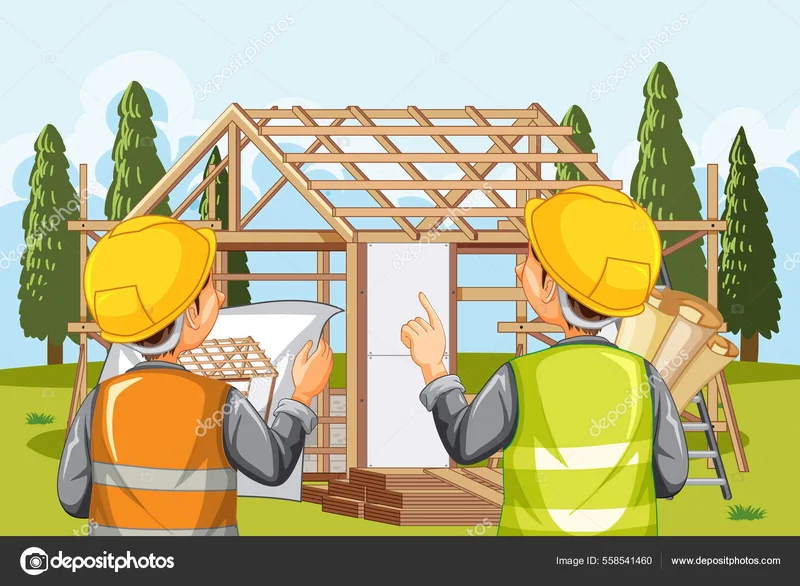 Ilustração sobre construir casa