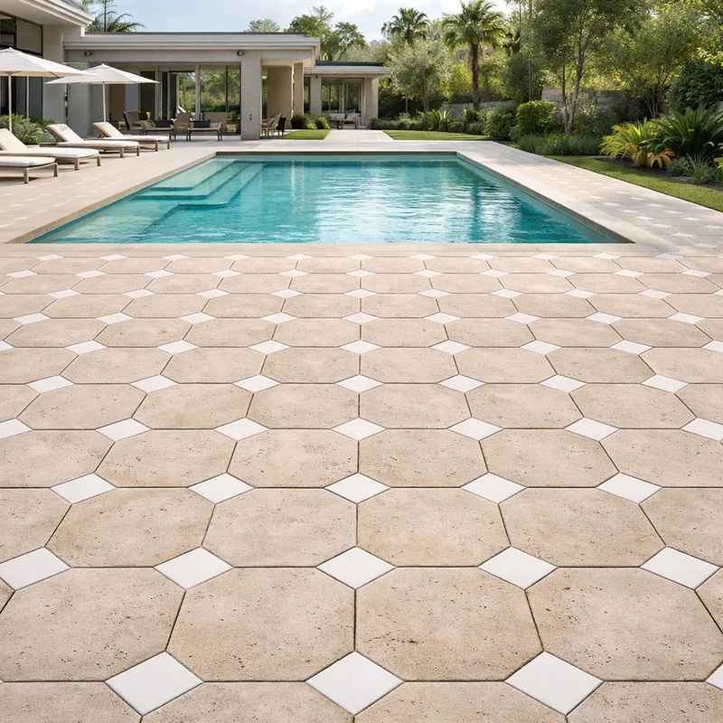 Aplicação da paginação de pisos em área externa