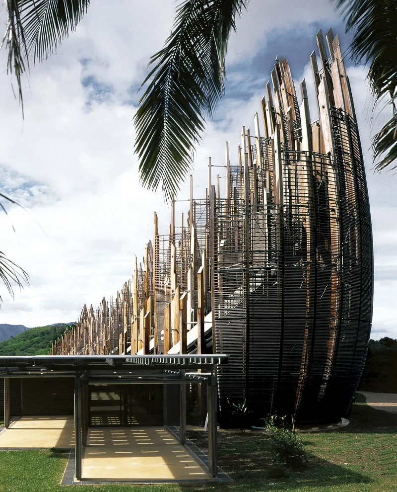 Estrutura de madeira do Centro Cultural Jean-Marie Tjibaou