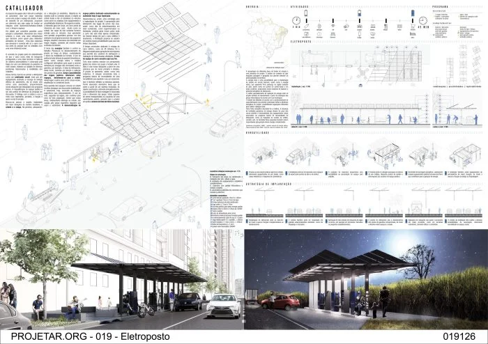 Exemplo de diagramação de prancha de arquitetura com elementos organizados e hierarquia clara