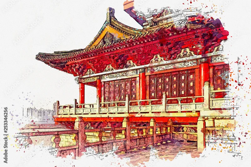 Ilustração sobre explorando a magnificencia da arquitetura chinesa uma jornada cultural