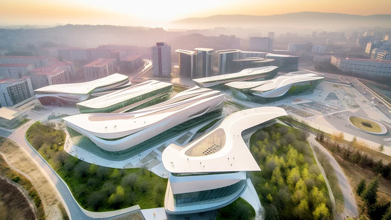 Ilustração sobre ia arquitetura revolucionando o futuro do design e da construcao