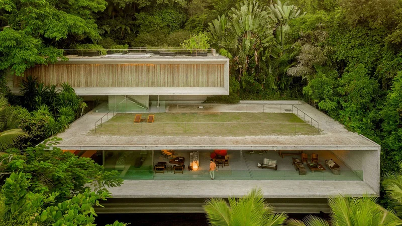 Vista aérea da Casa Paraty, Márcio Kogan, Studio MK27