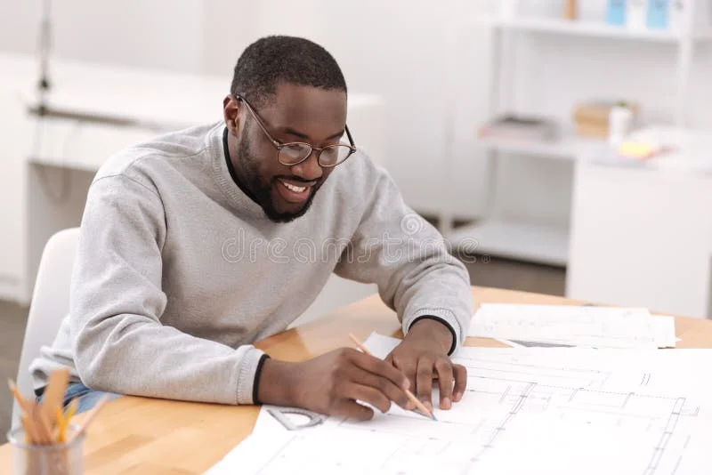 Arquiteto apresentando projeto para cliente